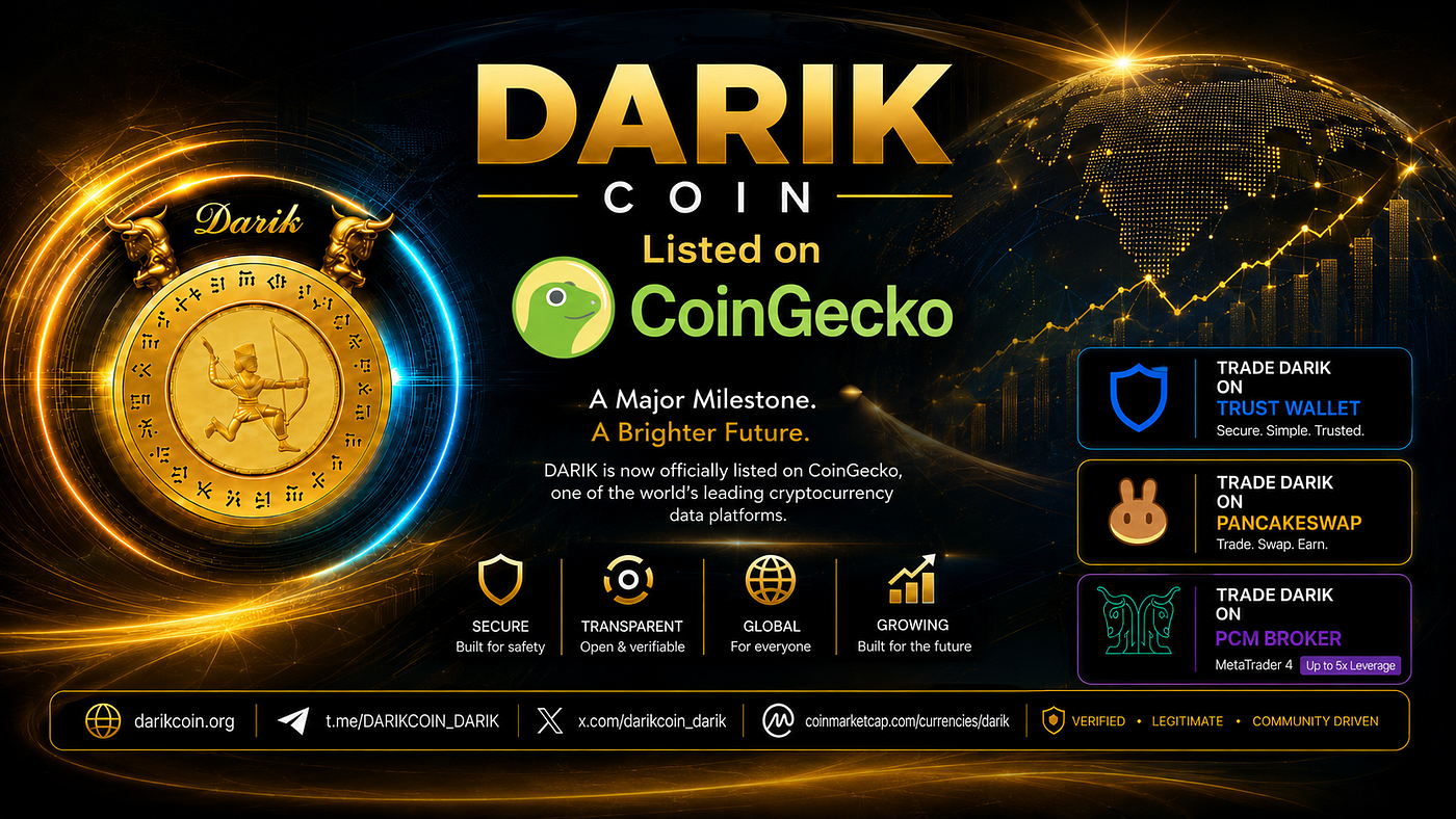 DARIK Officially Listed on CoinGecko, Marking a Major Milestone in Global Growth