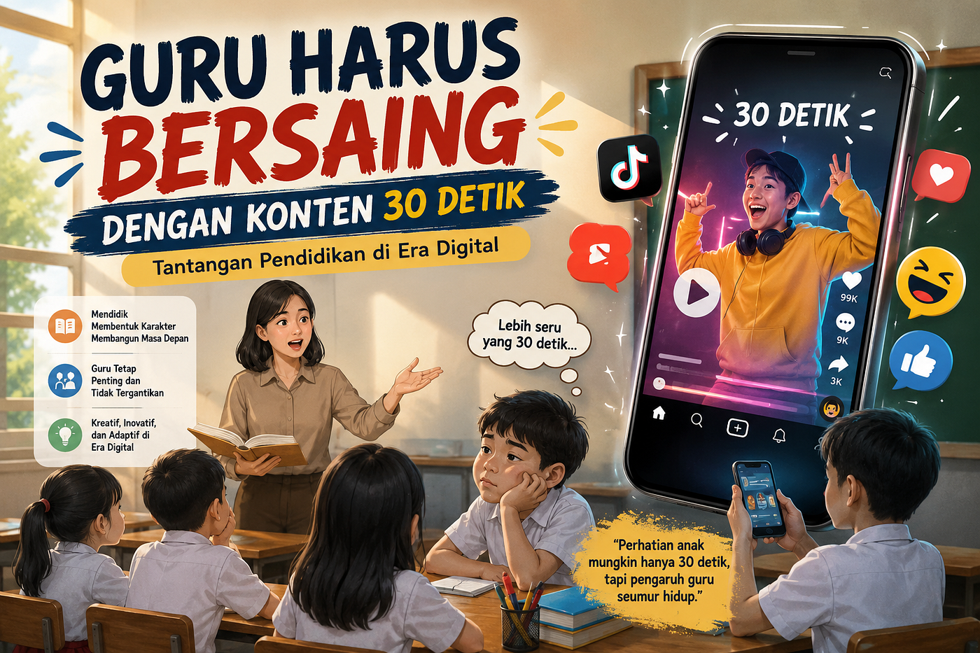 Guru Harus Bersaing dengan Konten 30 Detik