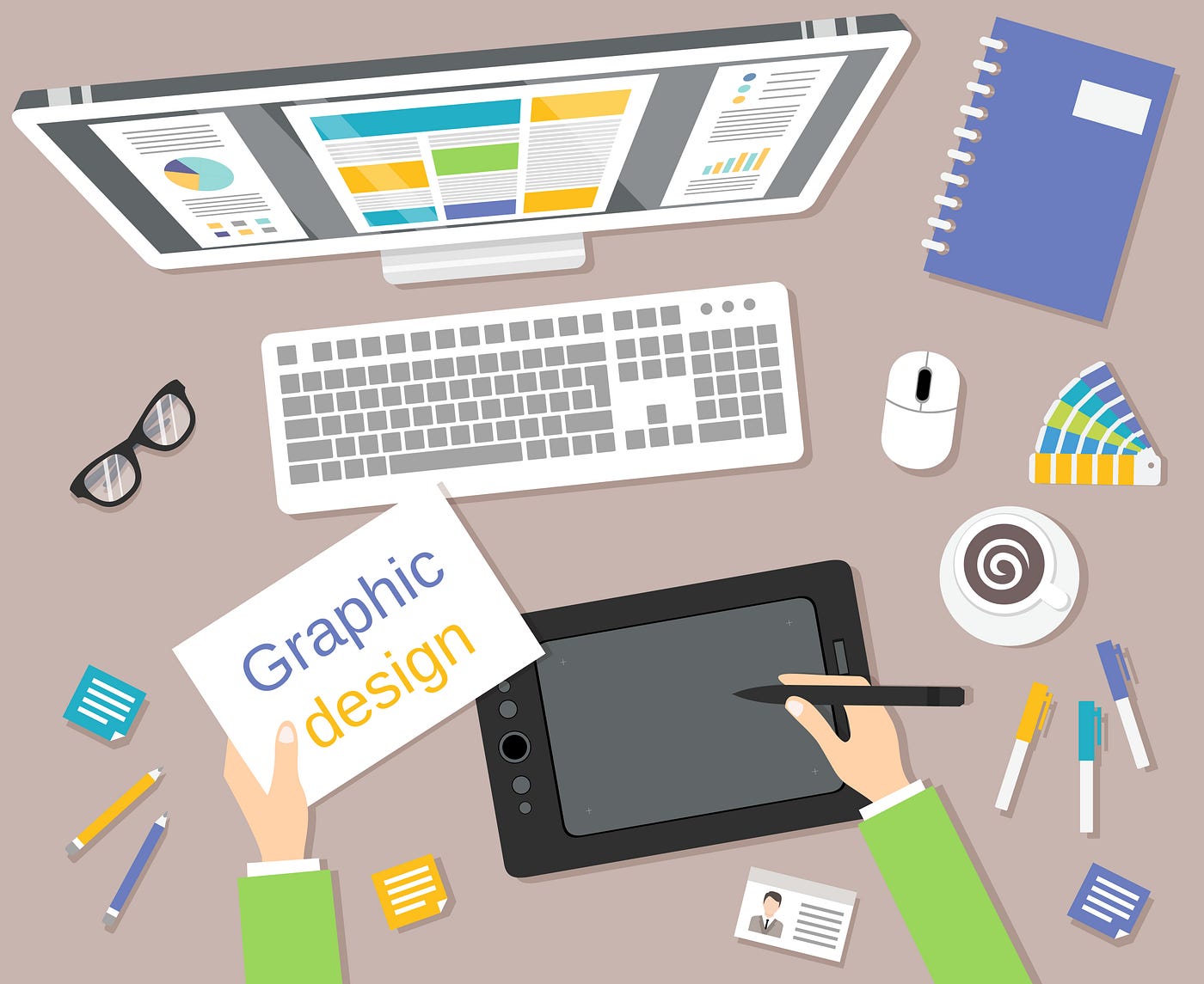 Graphic design and designer tools concept Vector Image