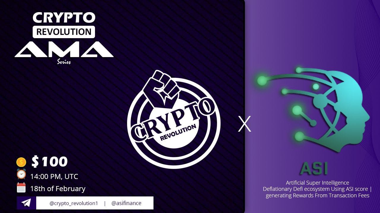 ASI Finance AMA Recap Crypto Revolution Telegram group | by Crypto  Revolution Masters | Medium