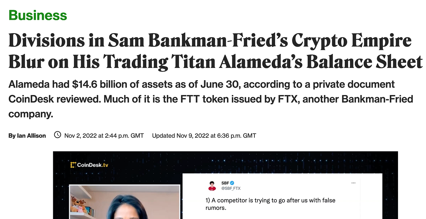 The Collapse of FTX Is Perhaps Not The Fault of Cryptocurrency, But Bad  Finance Models | by Prof Bill Buchanan OBE FRSE | ASecuritySite: When Bob  Met Alice | Medium