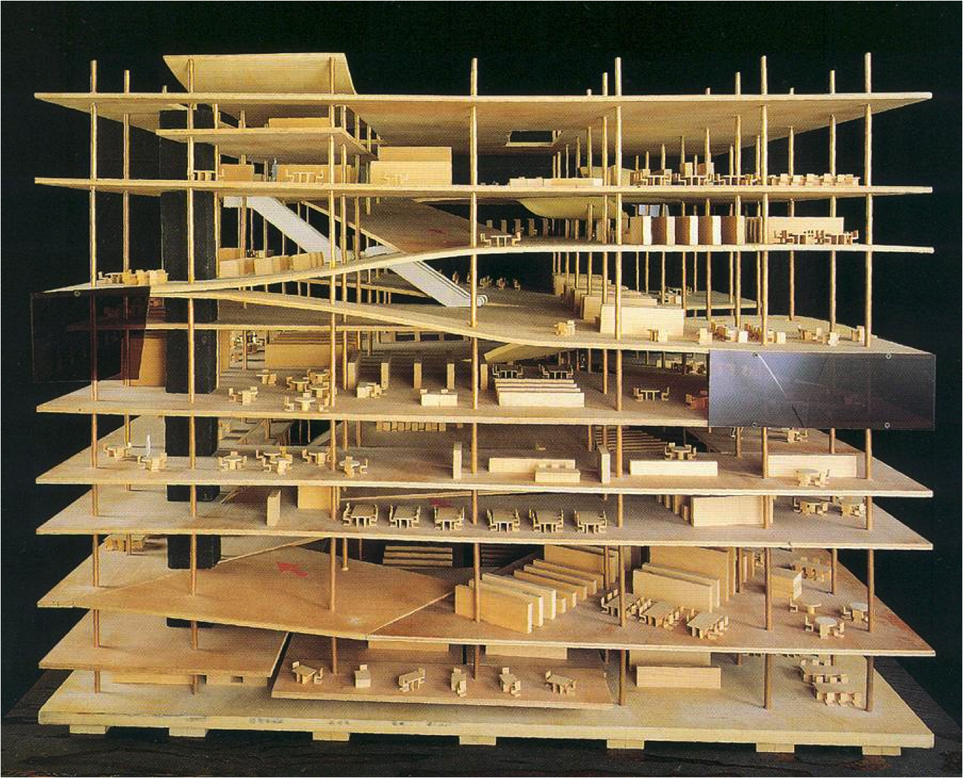 Model- Scale OMA. OMA Jussieu Libraries Wood Model… | by Cecilia | Medium