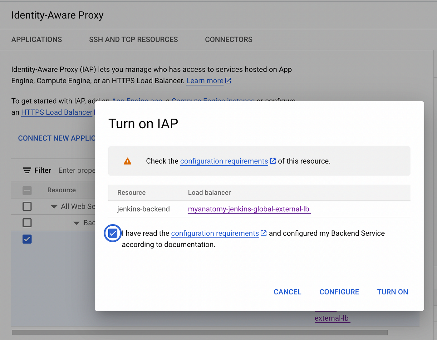 Activating OAuth Consent Screen on Applications exposed via GCP