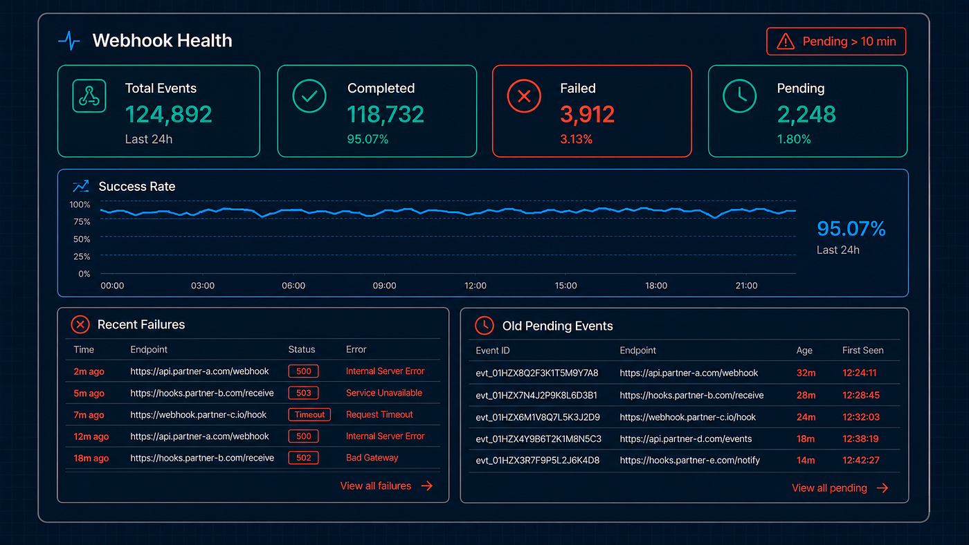 Webhook Admin Health Dashboard
