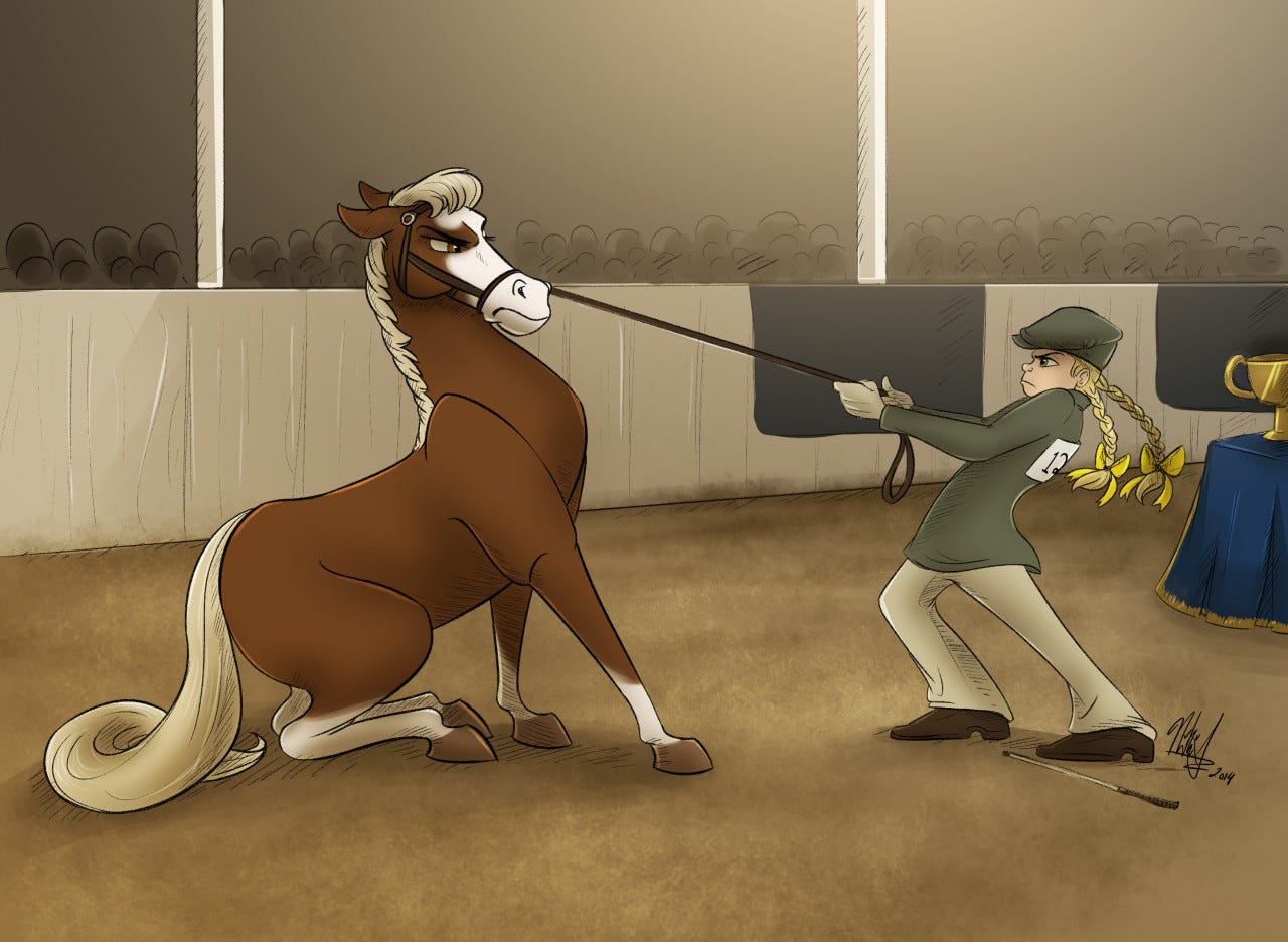 Stubborn horses aren't a real thing