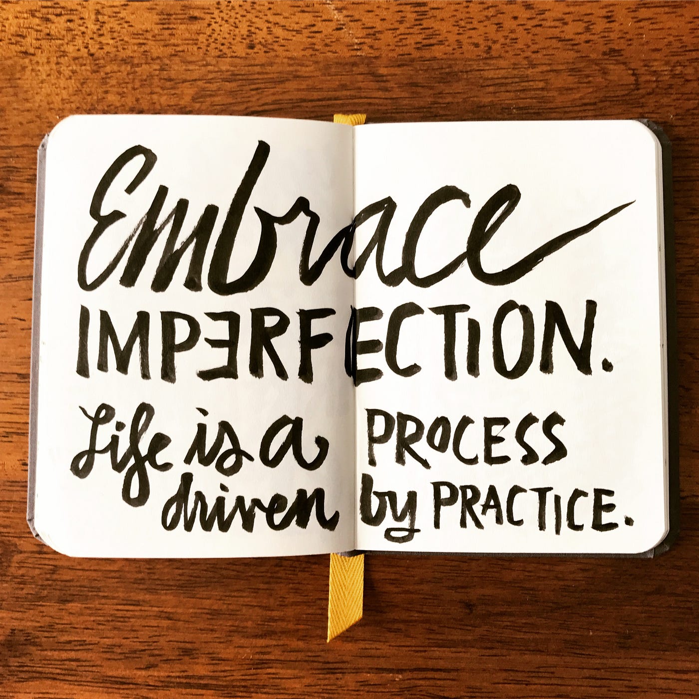 Embrace Imperfection. Life is a process driven by practice…, by Mike Rohde