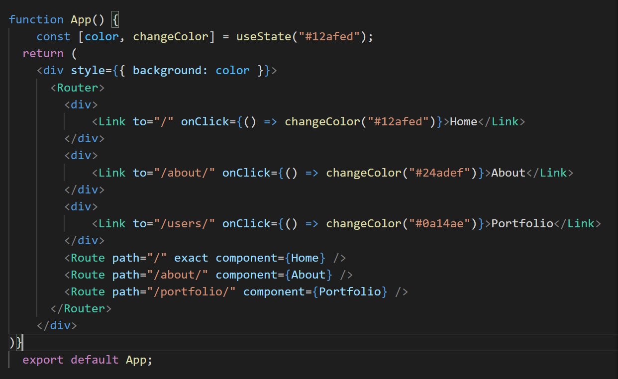 How To Change Page Background Color With Each Route On React | by Abidemi  Animashaun | Medium