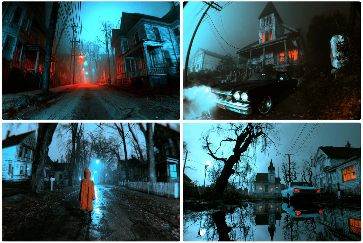a paranormal image grid made with SREF ID: 669524590 — created by the author in the Midjourney v8.2 preview
