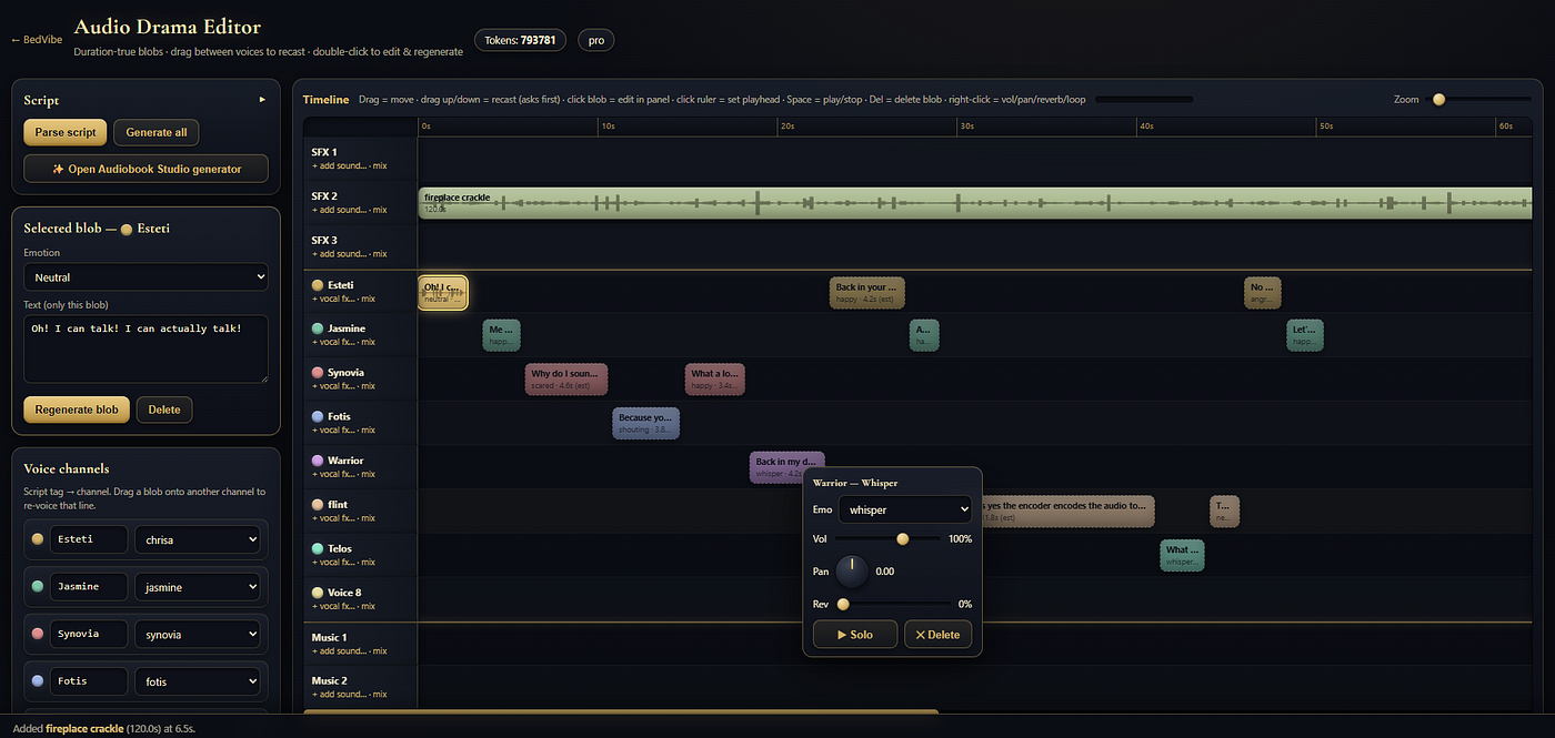 Building BedVibe Studios: Expressive AI Voices, Audiobooks, and Fantasy Worlds