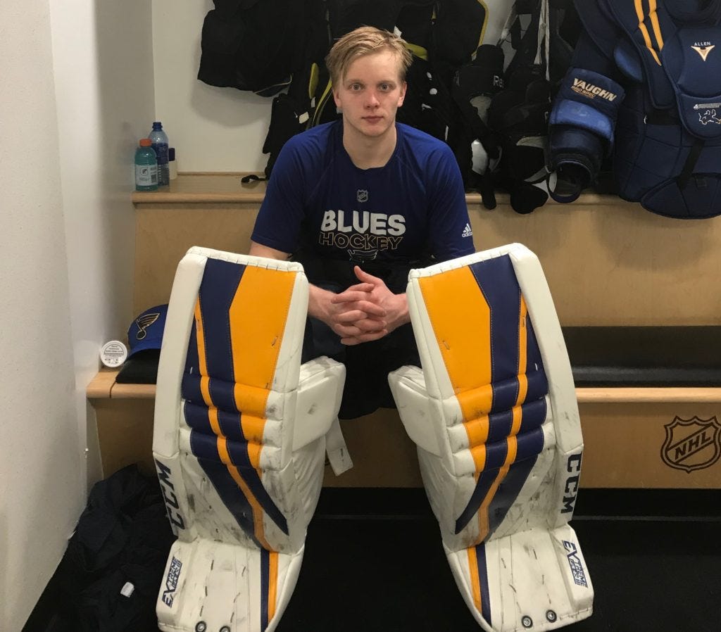 Blues Ville Husso Records First NHL Shutout, by Caitlin Loggins