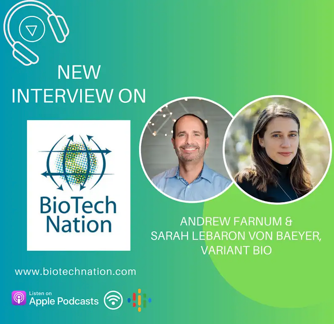 Variant Bio’s CEO and Senior Director of Ethics Interviewed on NPR’s BioTech Nation Podcast