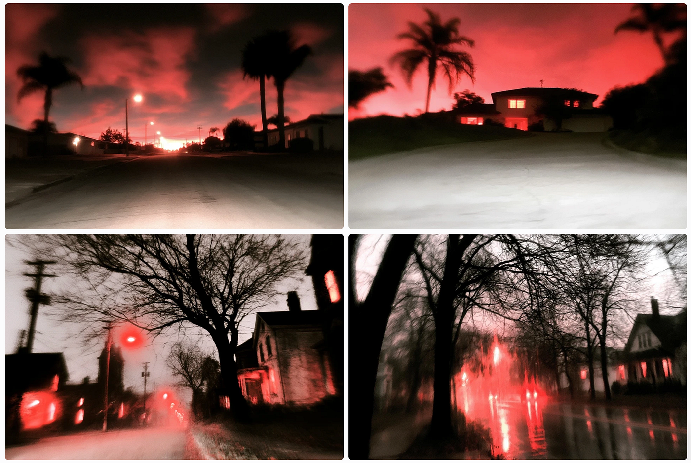a paranormal image grid made with SREF ID: 2177938498 — created by the author in the Midjourney v8.2 preview