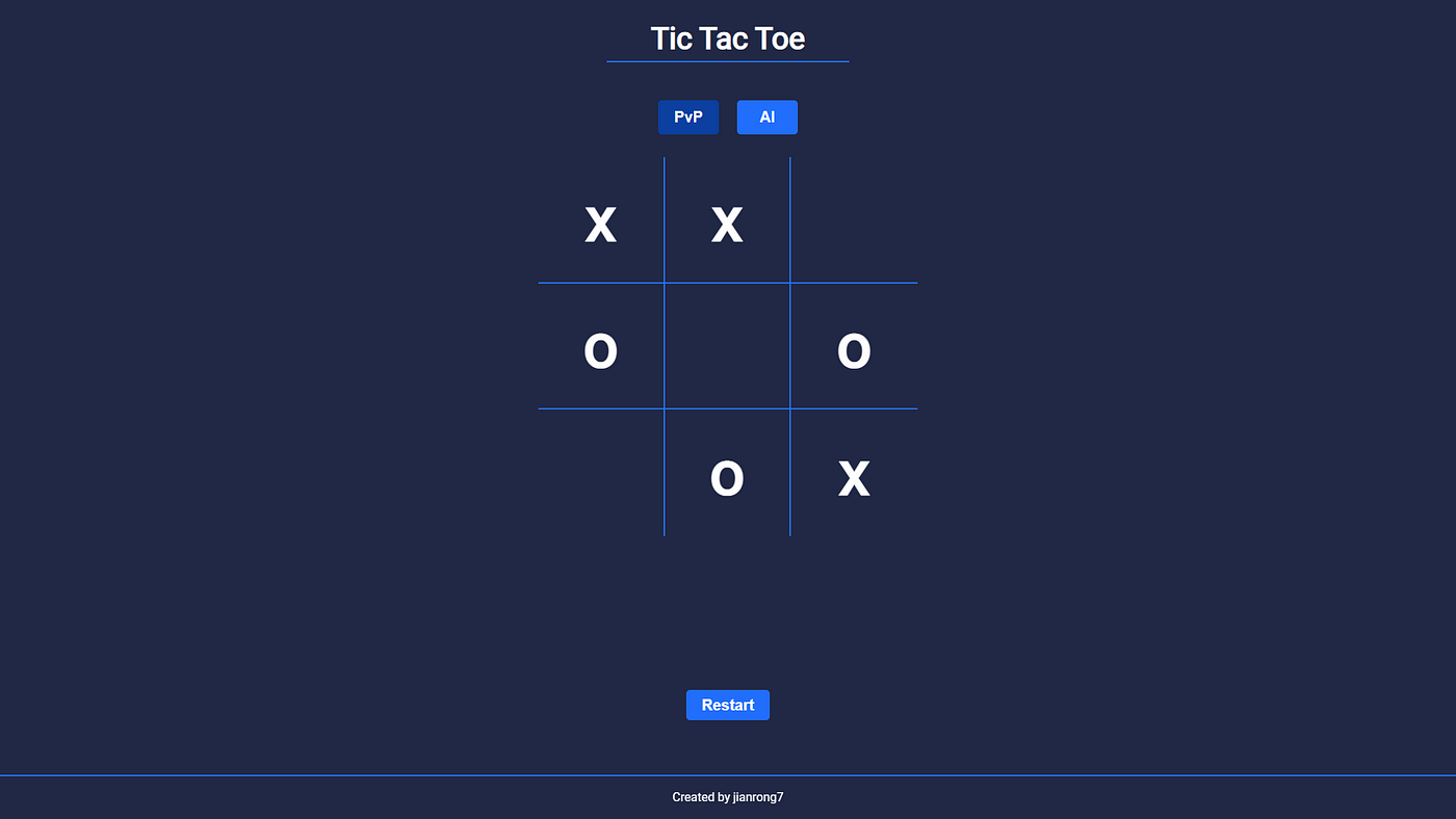 My Tic-Tac-Toe Project : r/theodinproject