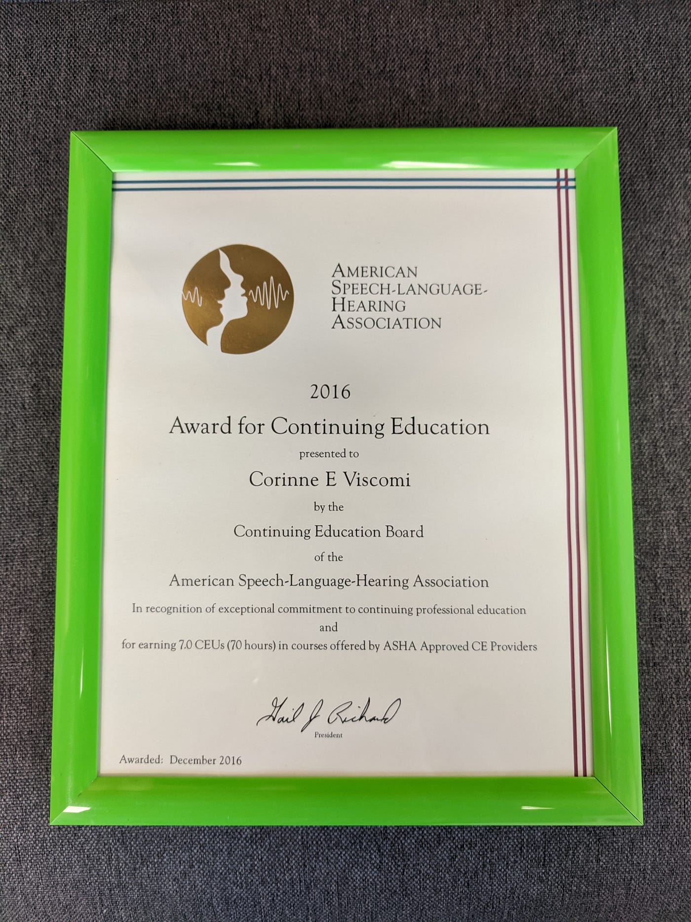 The ASHA Award for Continuing Education | by Corie Viscomi | Medium