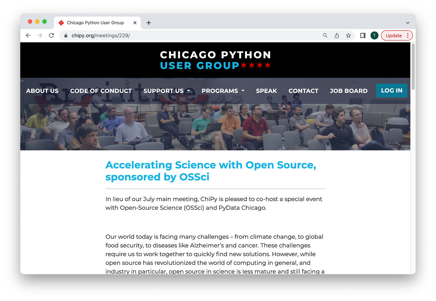 OSSci Meetup: July 6 in Chicago, IL