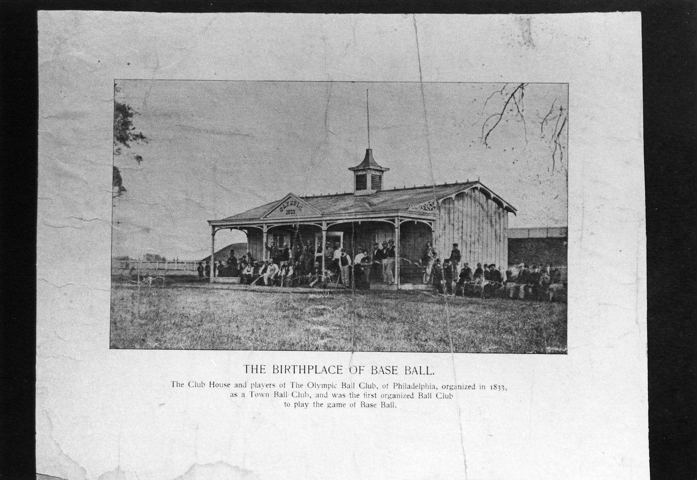 Olympic Club House, dating their onset to 1833