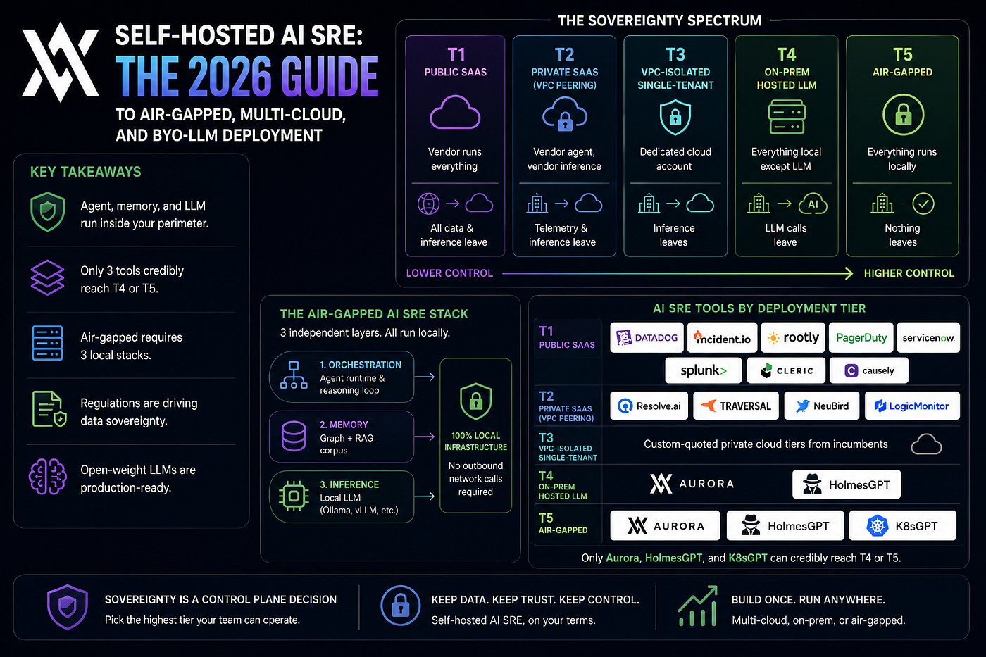 Self-Hosted AI SRE: The 2026 Guide to Air-Gapped, Multi-Cloud, and BYO-LLM Deployment