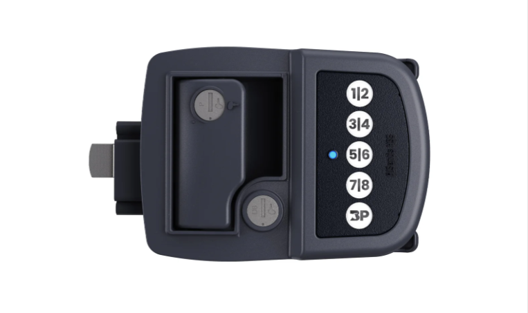 Bauer NE-CS RV smart lock using Bluetooth Channel Sounding technology for secure distance-based access control