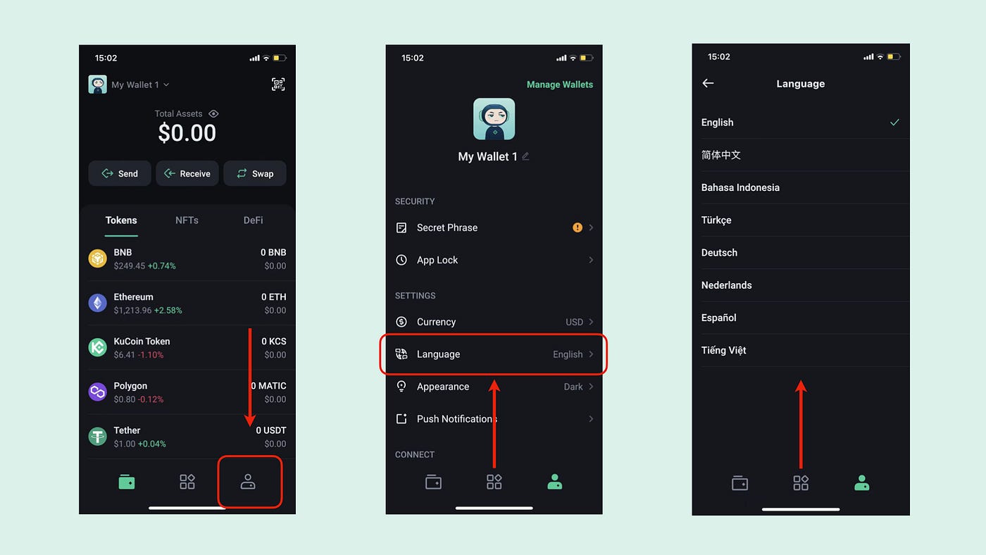 KuCoin Wallet | How to change the language settings? | by Halo | Medium