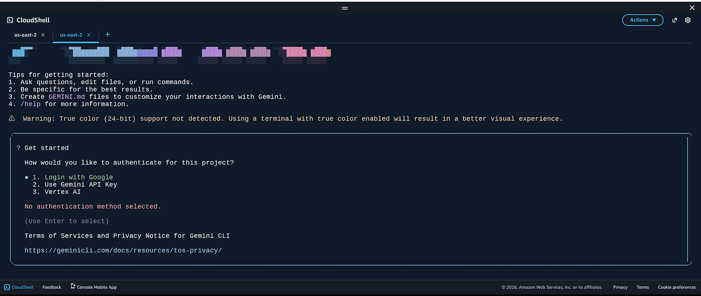 Meeting you where you are at: Gemini CLI on AWS CloudShell | by