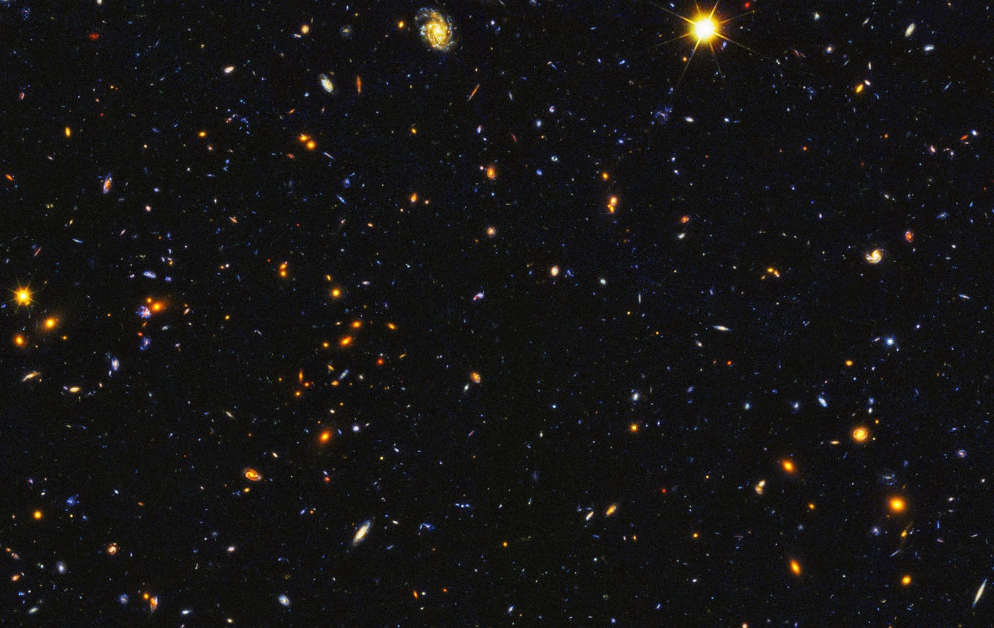 Una porzione del campo GOODS-North (NASA, ESA, P. Oesch, M. Montes)