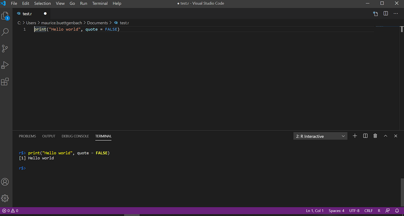 How to integrate Python and R in Visual Studio Code | by Maurice Henry  Buettgenbach | Towards Data Science