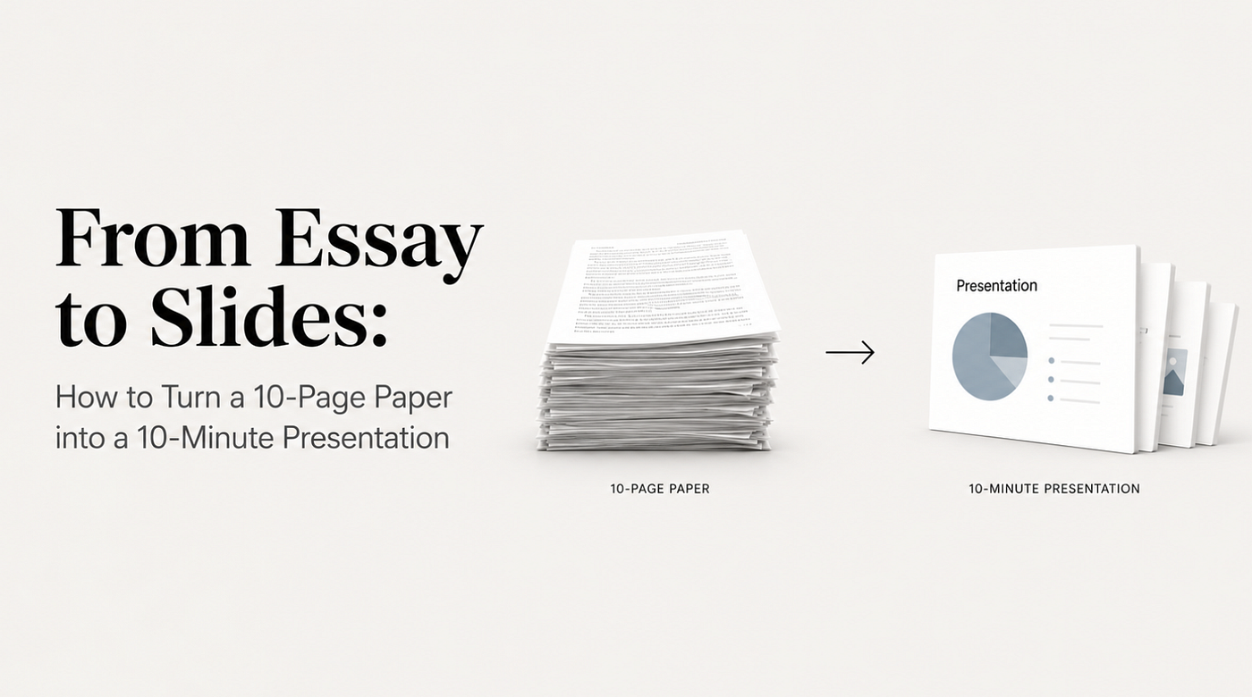 From Essay to Slides: How to Turn a 10-Page Paper into a 10-Minute Presentation