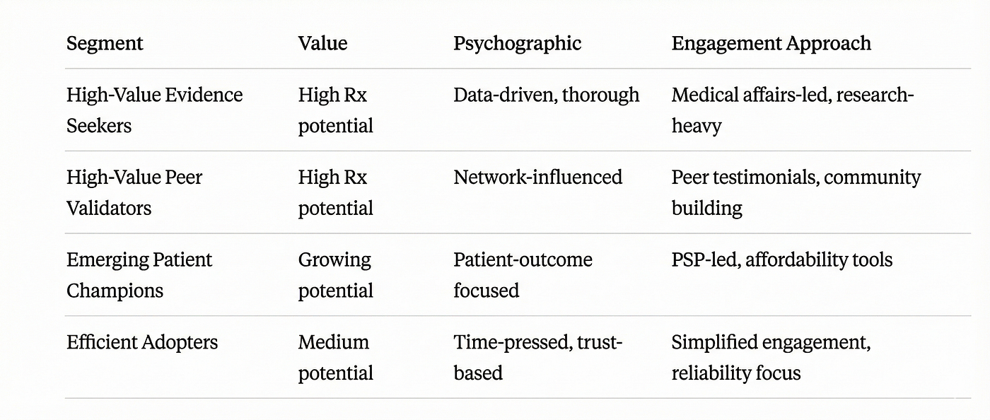 psychographic segment sample