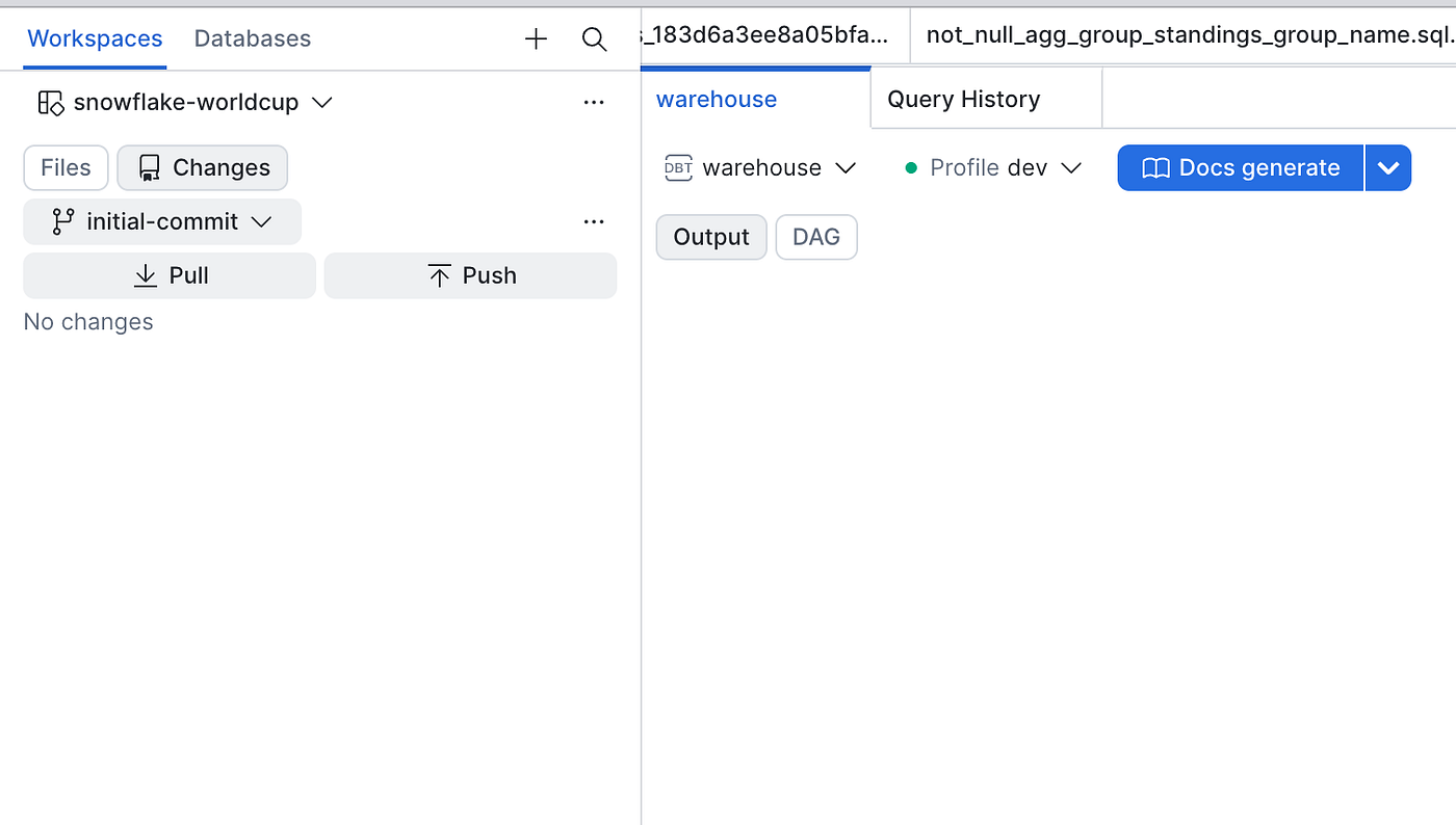 Snowflake Workspace connected to GitHub
