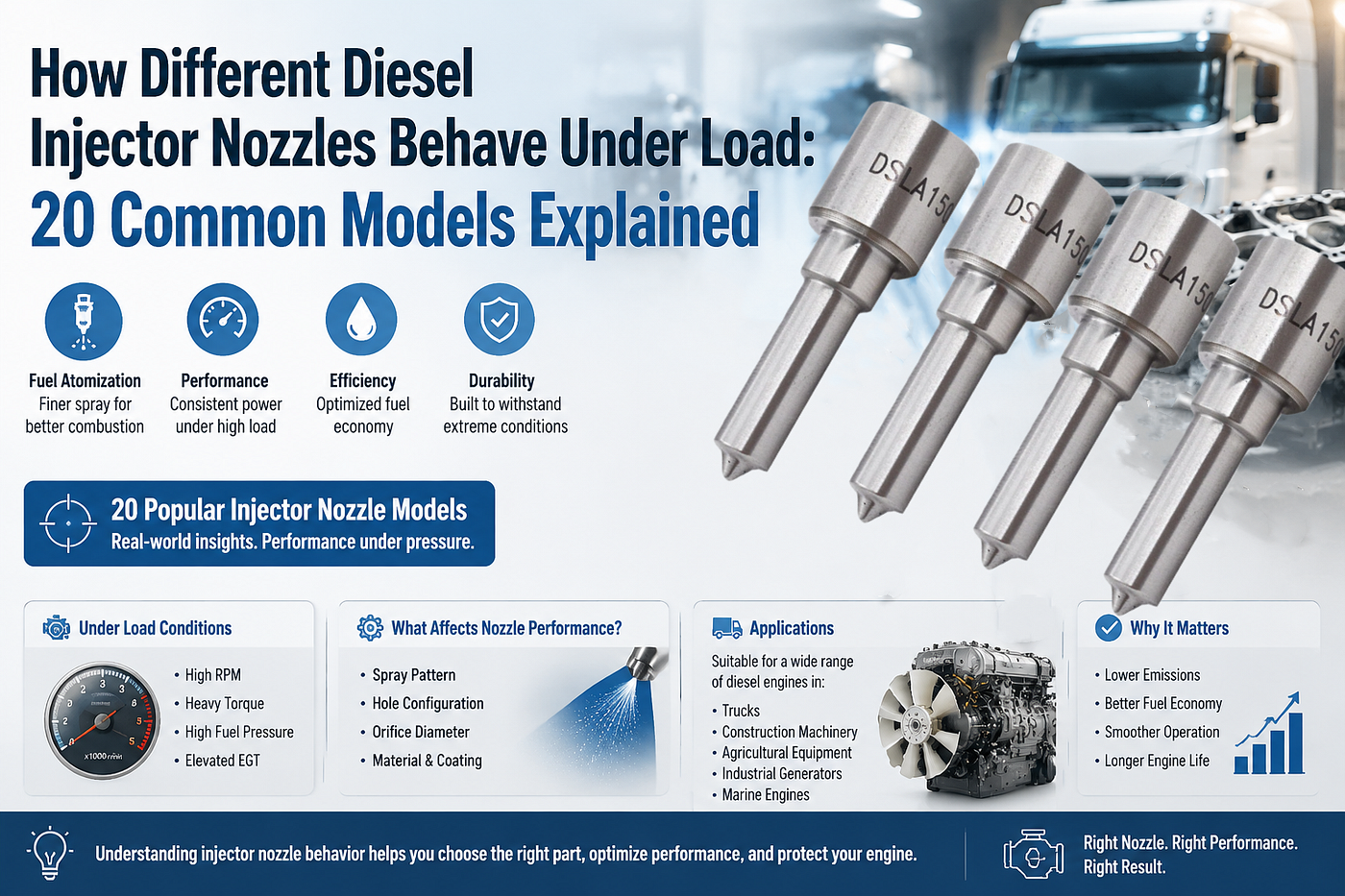 How Different Diesel Injector Nozzles Behave Under Load: 20 Common Models Explained