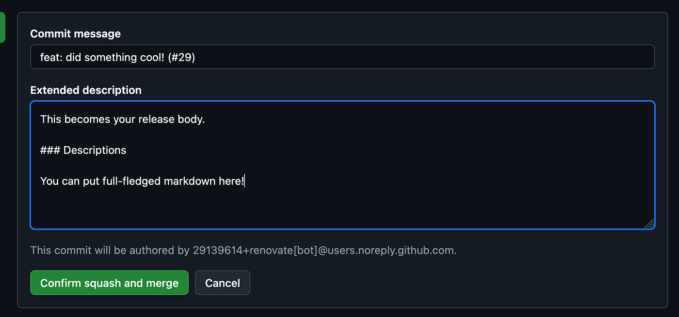 Squash and Merge UI for Github Pull Requests