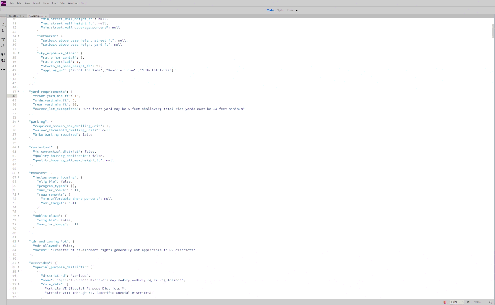 JSON code