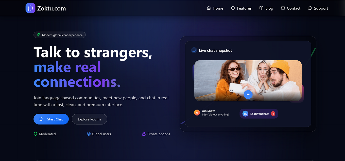 “Zoktu” a Global Chat to Talk with Strangers Platform