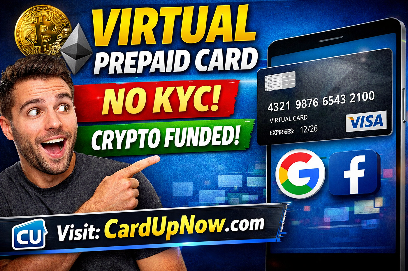 Get a Virtual Card Instantly with CardUpNow — No KYC, Crypto-Friendly Payments