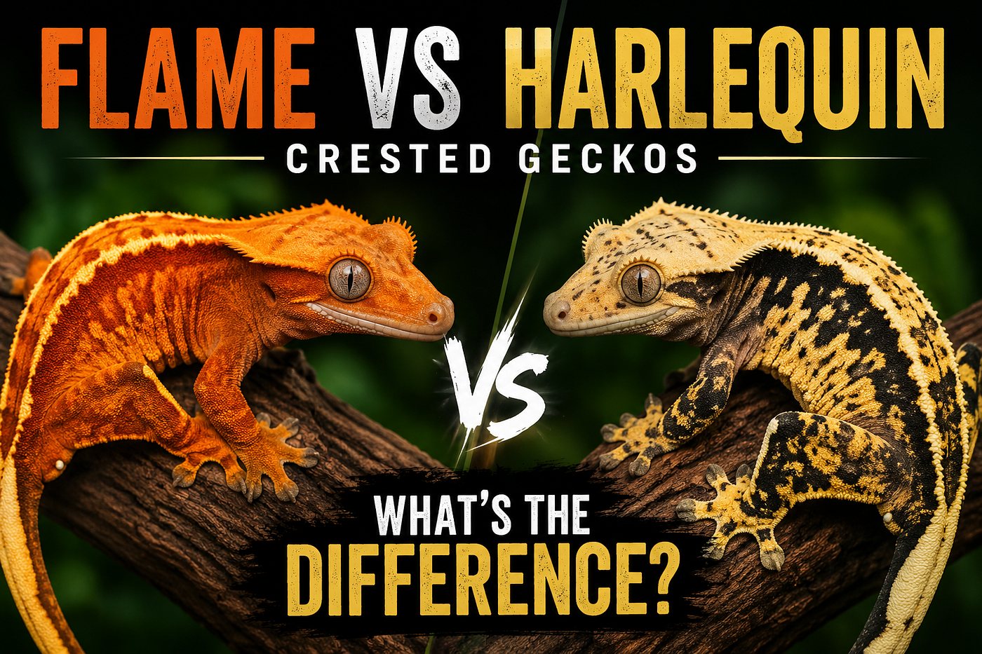 Flame vs Harlequin Crested Geckos: What’s the Difference?