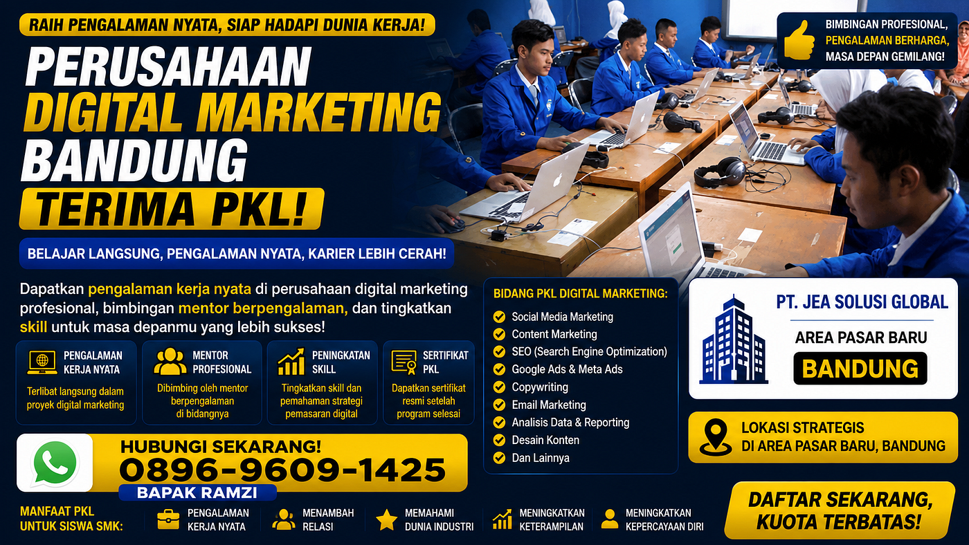 Telp. 0896.9609.1425 | Perusahaan Digital Marketing Bandung Terima PKL