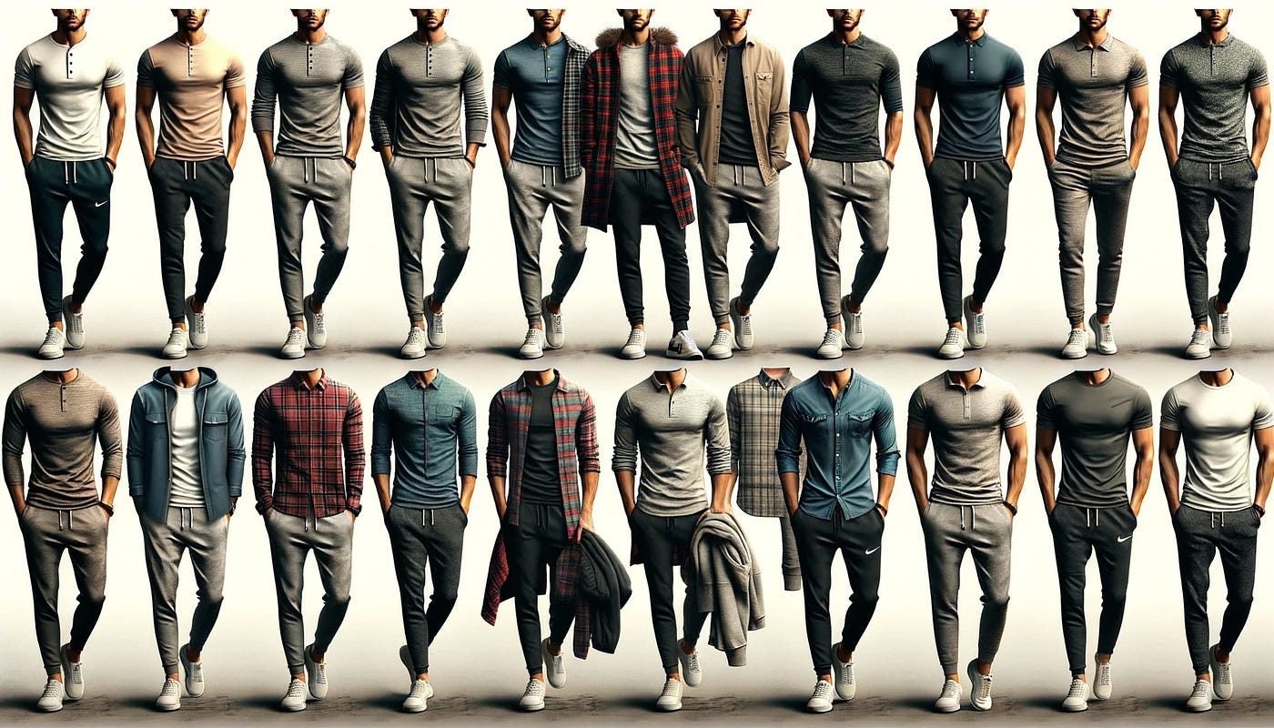 Grey Sweatpants with Plaid Shirt Outfits For Men (16 ideas