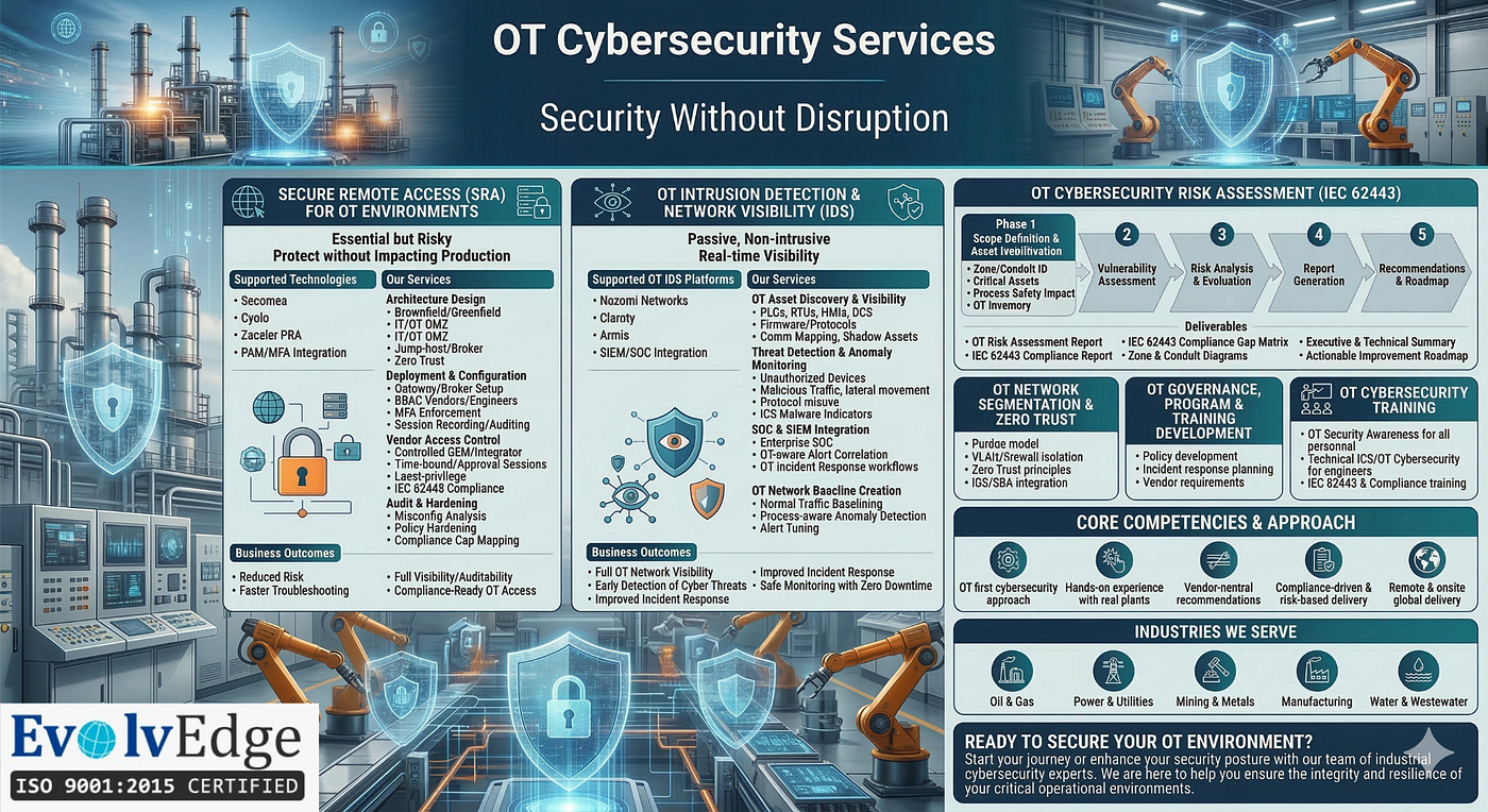 OT Cybersecurity Services: Security Without Disruption from Evolvedge Technology Solutions
