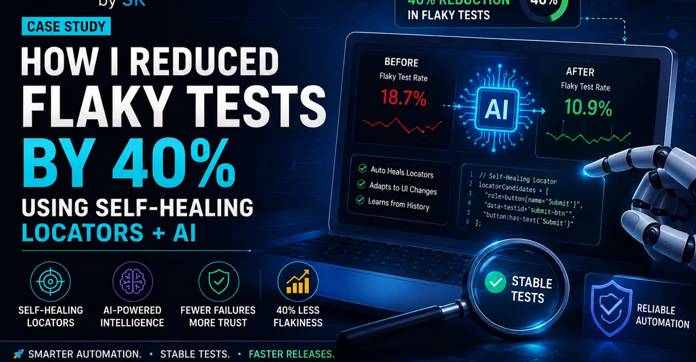 How I Reduced Flaky Tests by 40% Using Self-Healing Locators + AI