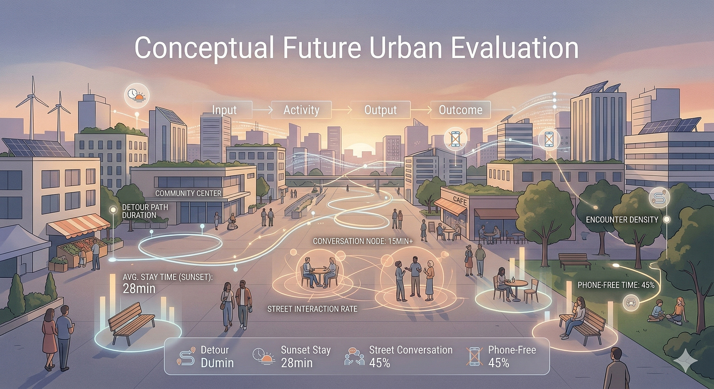 Conceptual illustration of future urban evaluation