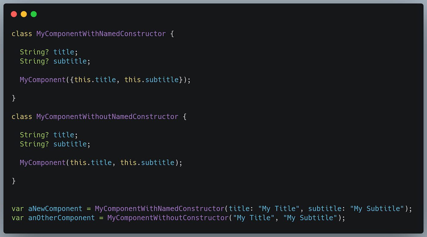 Dart with named constructor