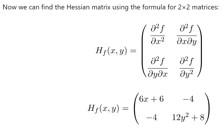 Hessian matrix calculator discount