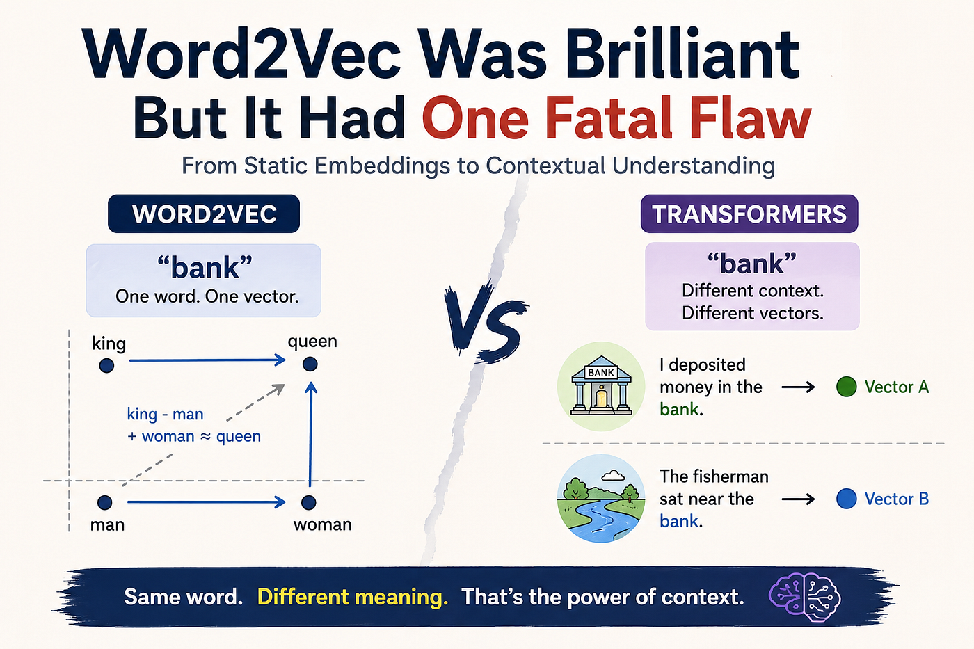 Word2Vec Was Brilliant — But It Had One Fatal Flaw