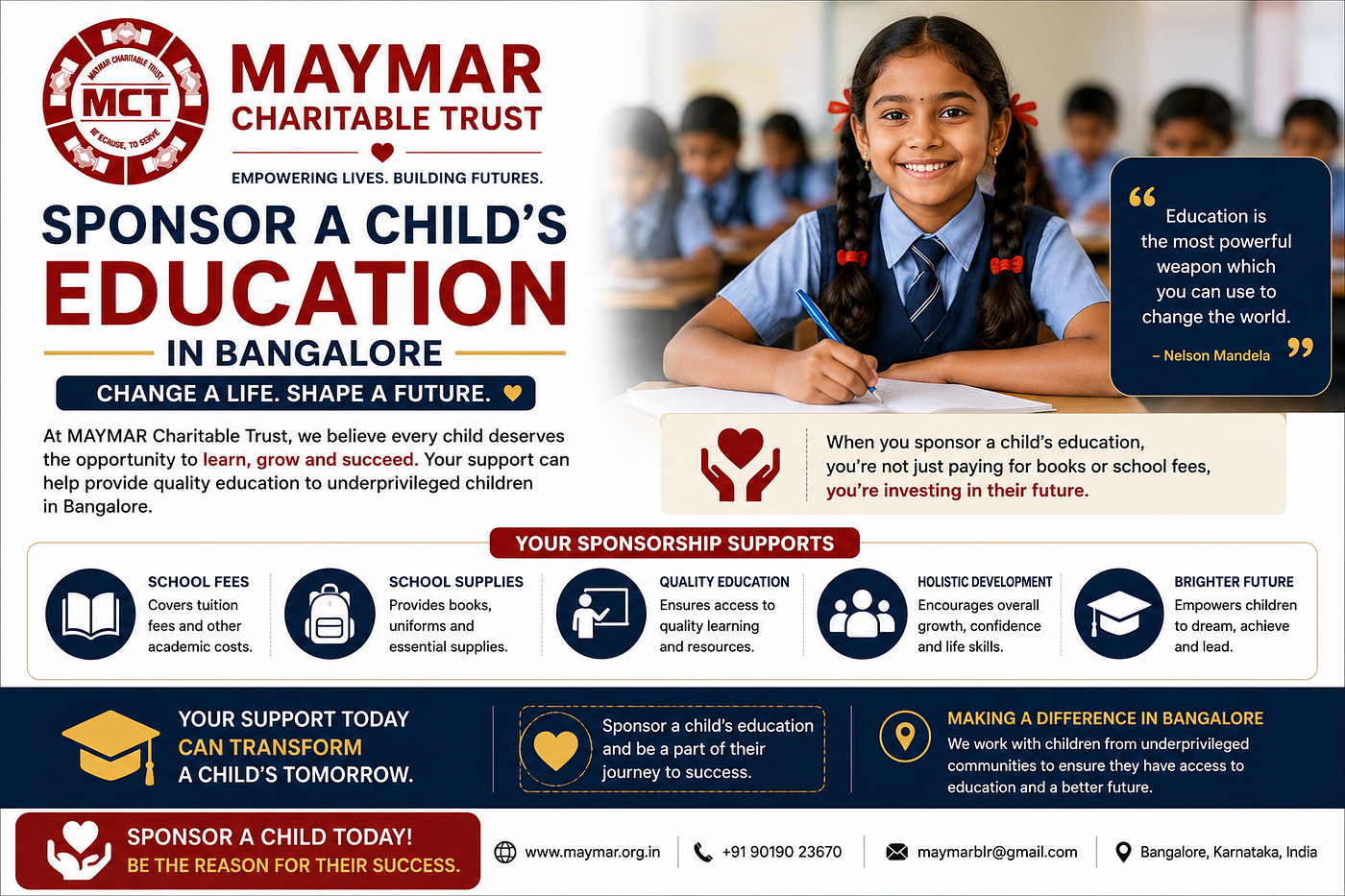 Sponsoring a Child Education in Bangalore: How MAYMAR Charitable Trust is Transforming Lives Across…