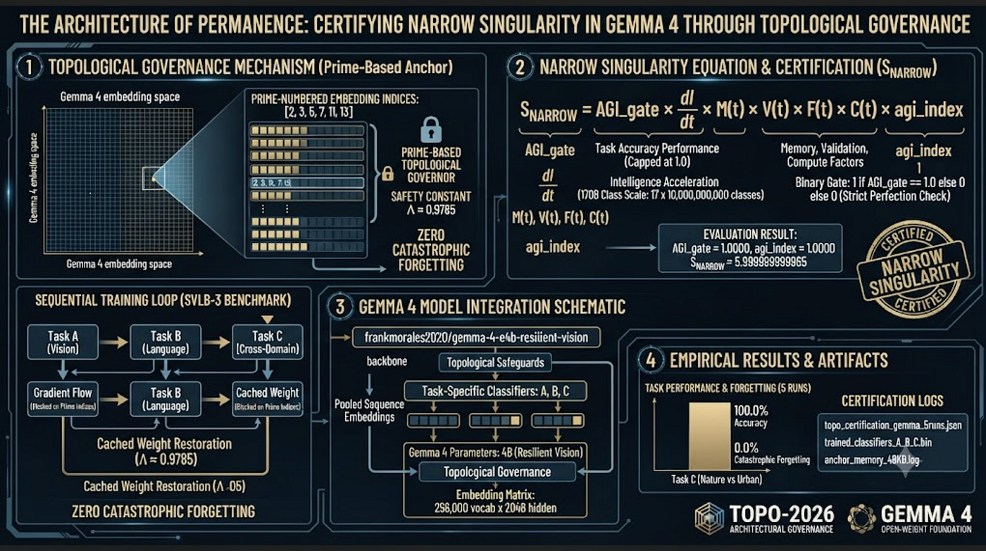 The Architecture of Permanence: Certifying Narrow Singularity in Gemma 4 Through Topological…