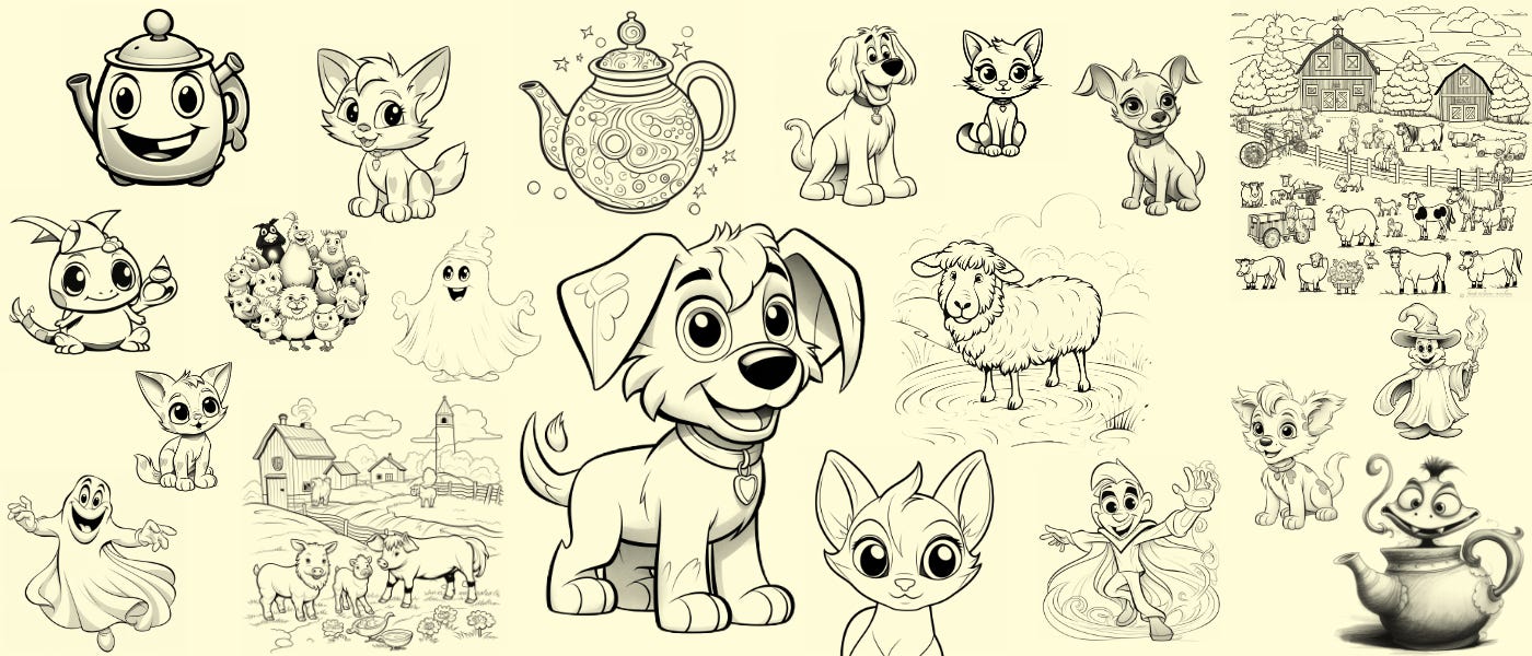 Midjourney Prompts for Coloring Books - AI Demos