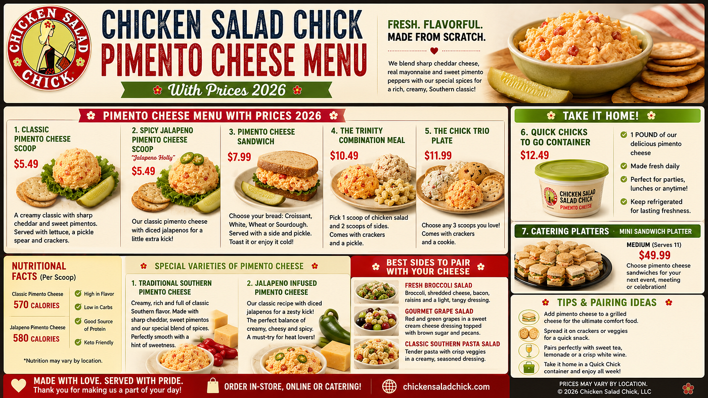 Chicken Salad Chick Pimento Cheese Menu With Prices 2026