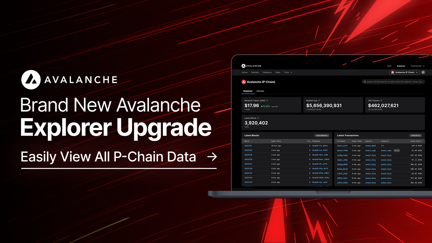 Avalanche Explorer Gets a Brand New Upgrade for All P-Chain Data | by  Avalanche | Avalanche | Medium