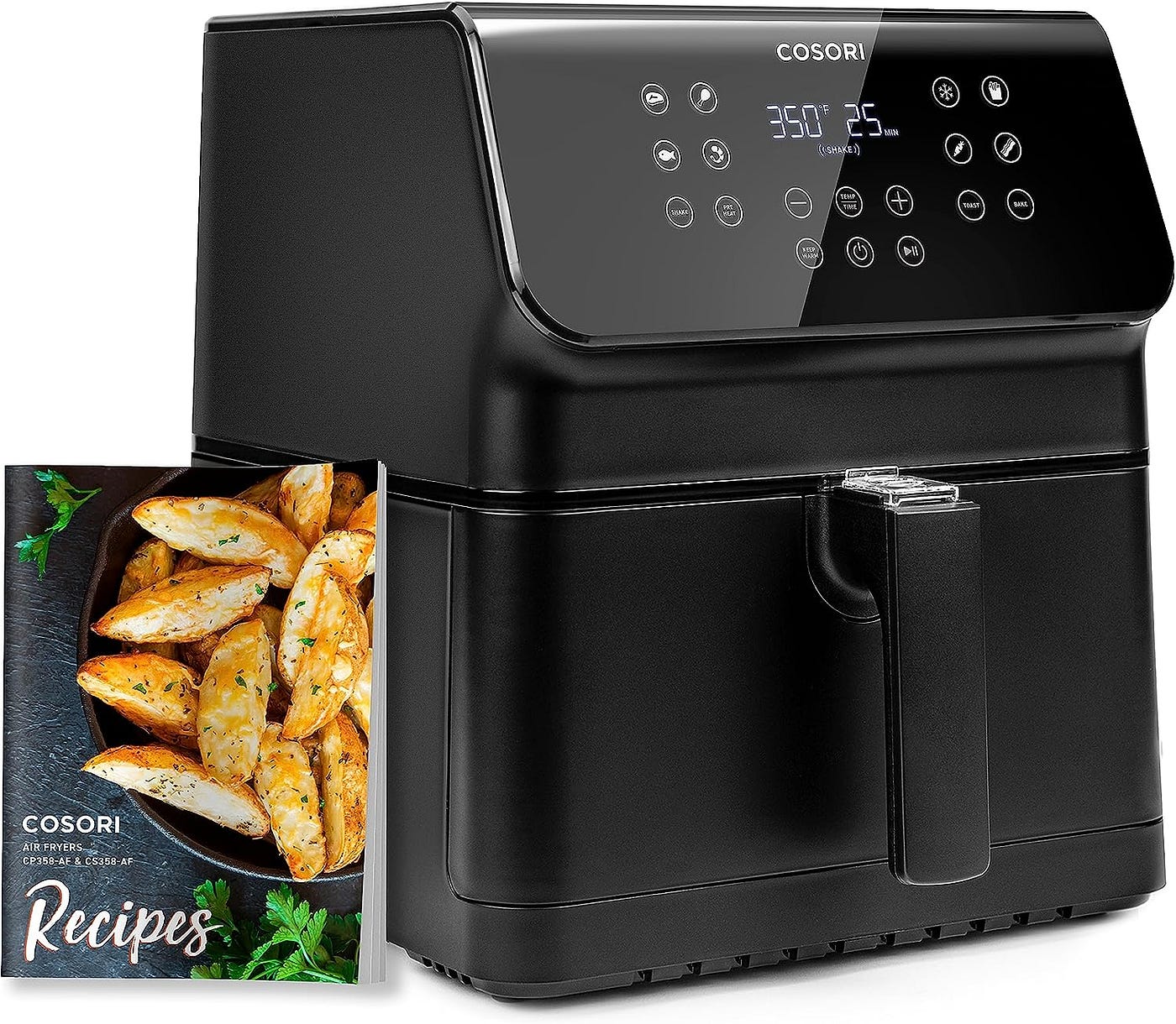 COSORI CP358-AF Cosori Air Fryer Oven Combo 5.8Qt Max Xl Large Cooker  (Cookbook With 100 Recipes), Customizable 10 Presets To Set Your Preferred