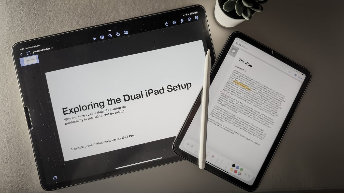 Exploring the Dual iPad Setup. Why and how I use a dual iPad setup for… |  by Tobias Hedtke | Mac O'Clock | Medium